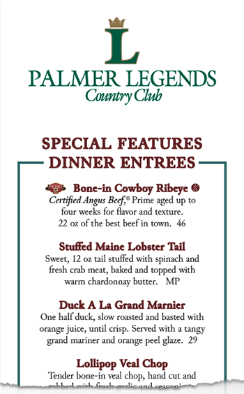 click for dinner features menu pdf